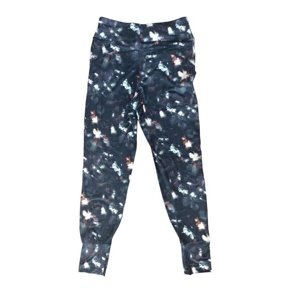 Nine West Active Moisture Wicking Black Floral High Rise Leggings Medium - Picture 9 of 11